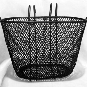 Metal Black Basket Designed for Front of Bicycle Handle Bars H:7.5" W:10.5" D:7"